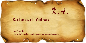 Kalocsai Ambos névjegykártya